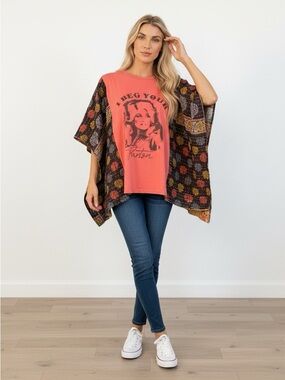 Handcrafted Upcycled Dolly Parton Kantha Tunic NWT One Size